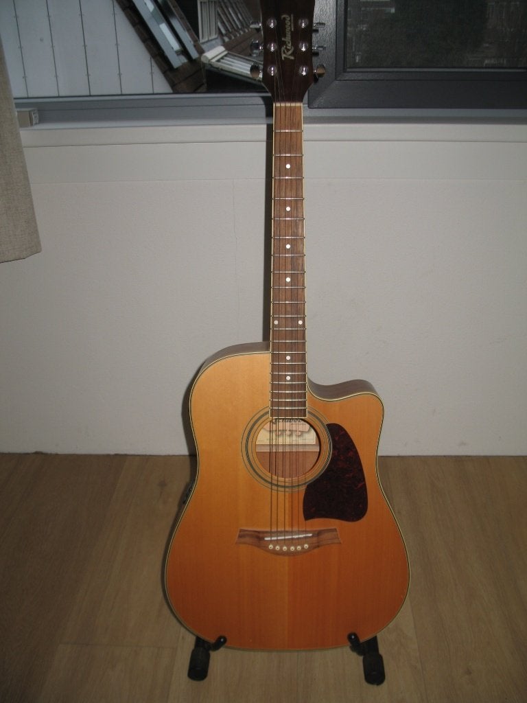 Richwood Gitaar RD-16-CE +Draagkoffer+Draagtas +Extra's, Ophalen, Western- of Steelstringgitaar, Met koffer