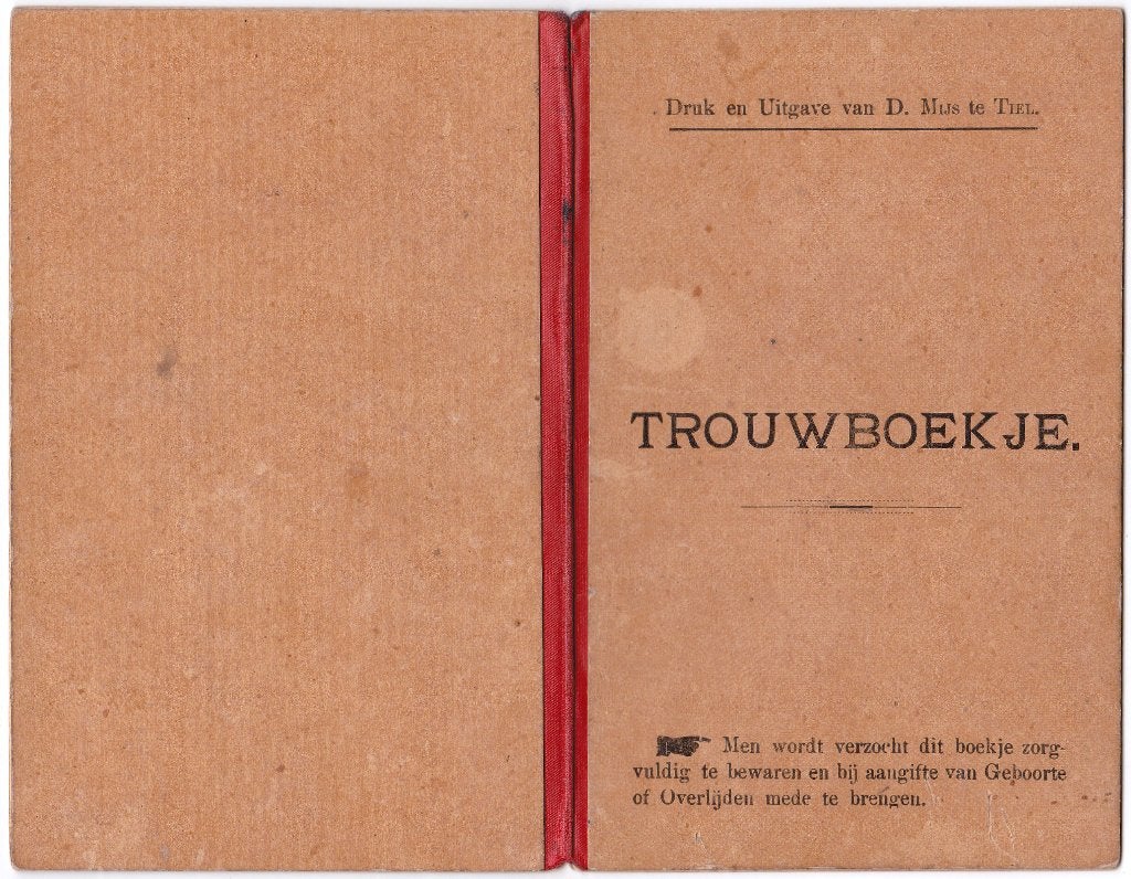 Trouwboekje 1911 Zierikzee Kosten Poldermans Dordrecht, Ophalen of Verzenden, Gebruikt