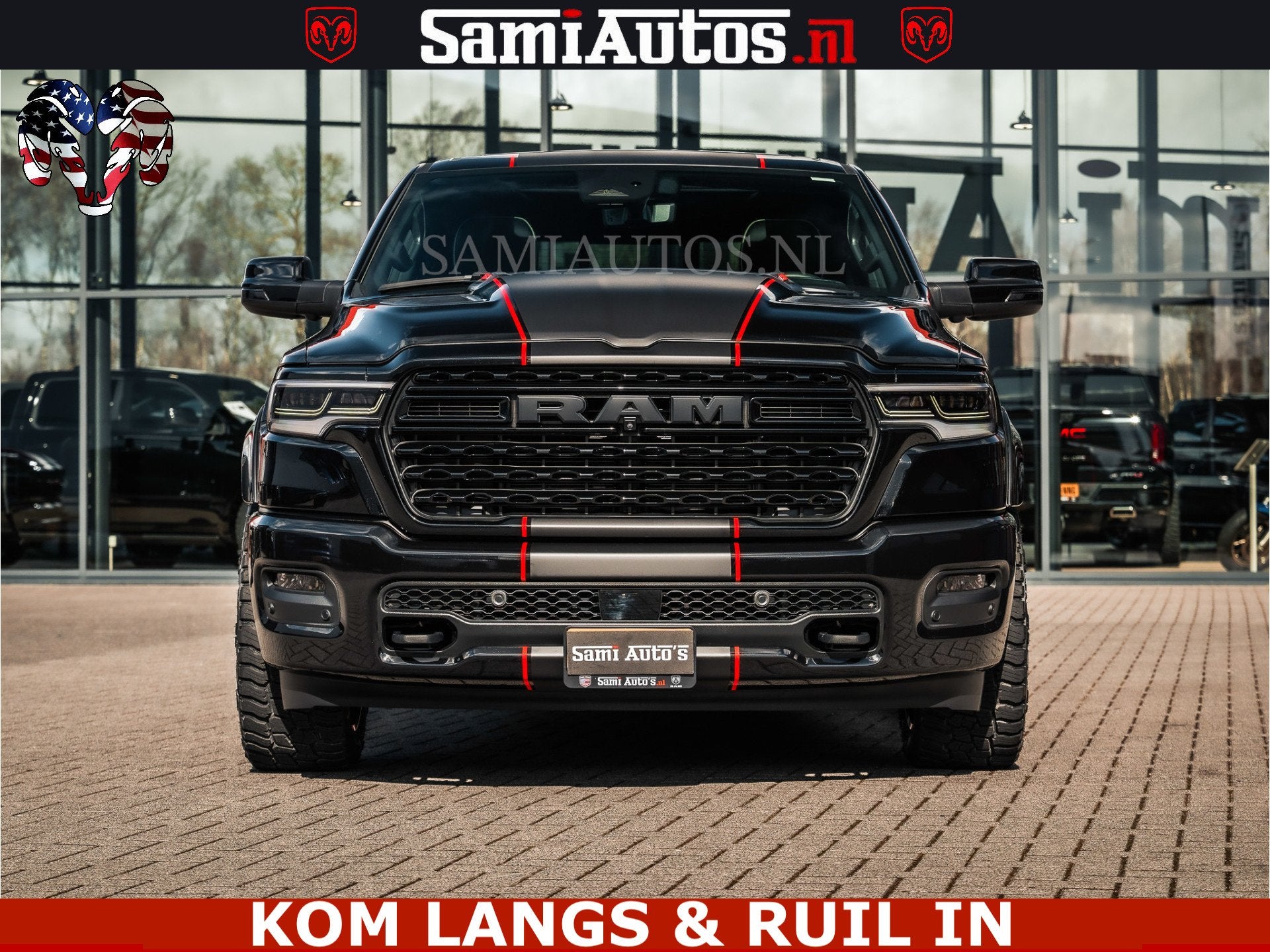 Dodge Ram HULK | Limited Night H.O 540HP 706Nm | Massage + F, Automaat, Met garantie (alle), Zwart, Leder