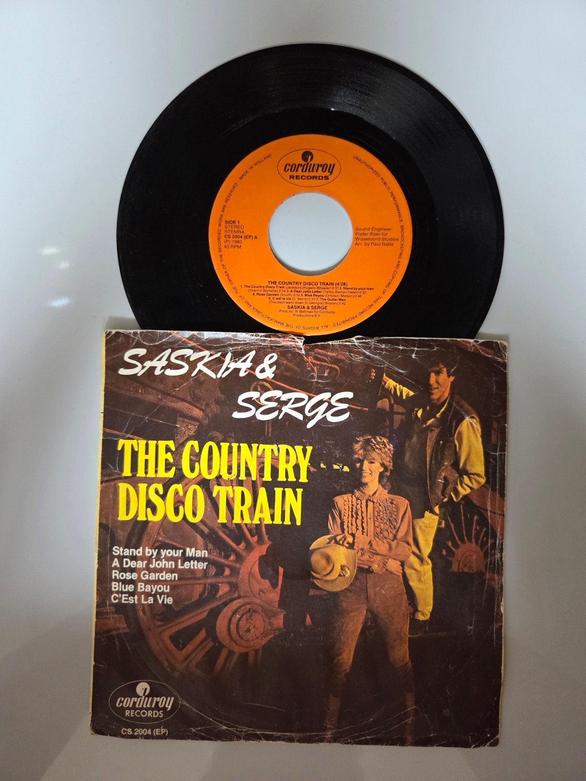 Saskia & Serge - The country disco train, Cd's en Dvd's, Vinyl Singles, Ophalen of Verzenden, Gebruikt, 7 inch
