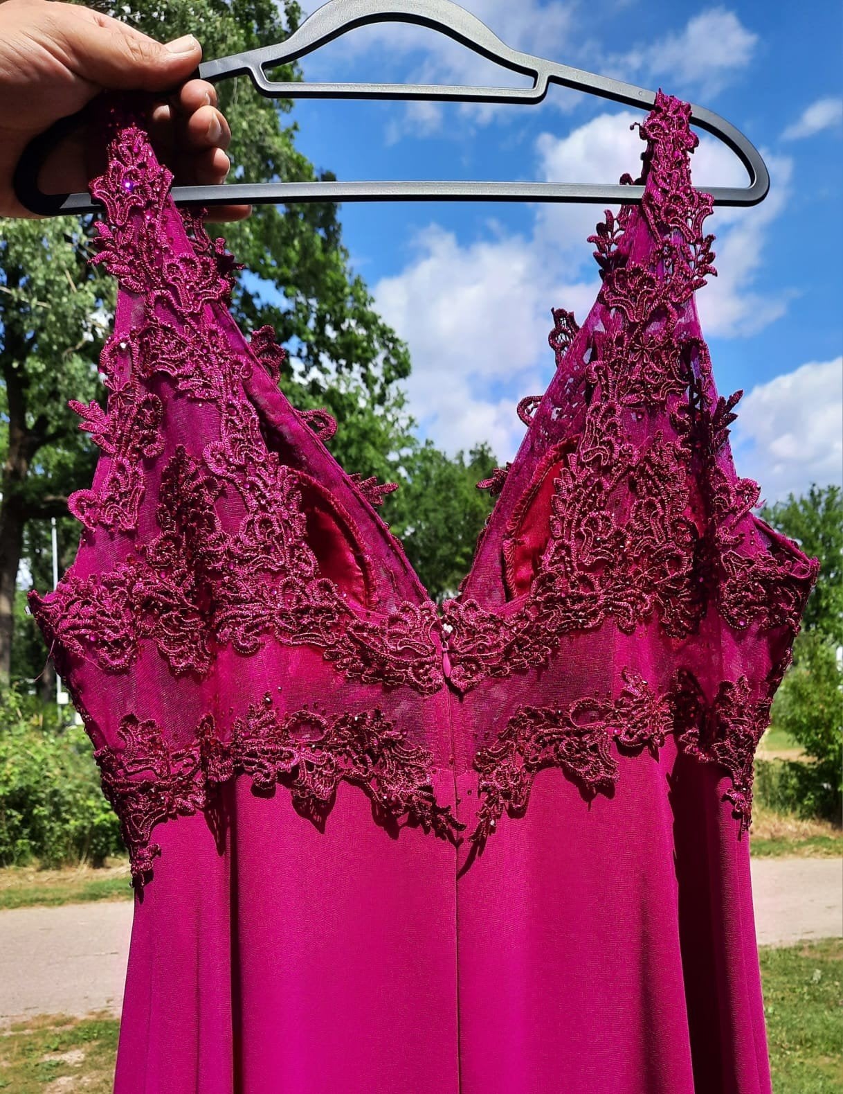 Prachtige fuchsia galajurk met kanten top, Kleding | Dames, Jurken, Ophalen, Dreamdresses, Maat 46/48 (XL) of groter, Zo goed als nieuw