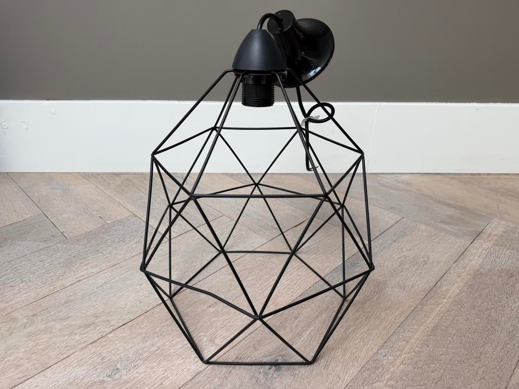 Ikea lampenkap metaal zwart ijzer design, 25 tot 50 cm, Zwart, Rond, Ophalen of Verzenden