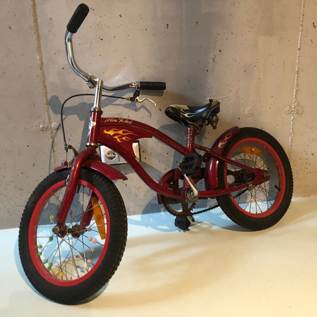 Coole robuste kinderfiets, Ophalen, Terugtraprem, Zijwieltjes, Gebruikt