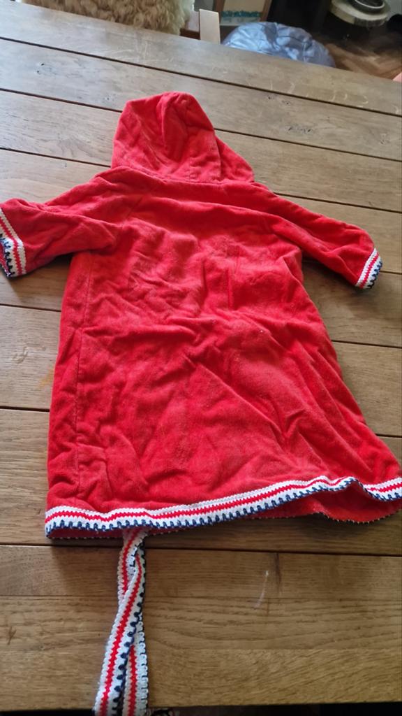Rode badjas voor kinderen met capuchon, Ophalen, Gebruikt, Onbekend, Jongetje of Meisje