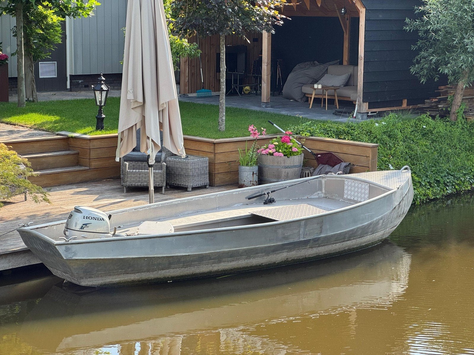 Aluminium sloep, Ophalen, Buitenboordmotor, Aluminium, Sloep