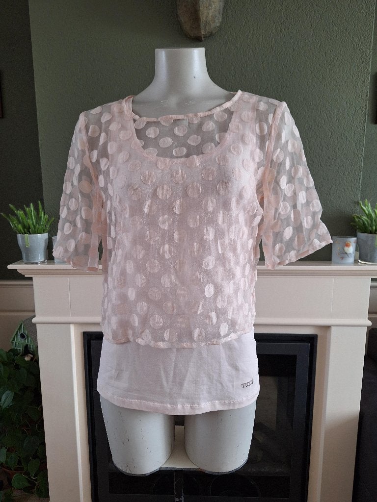 Tuzzi 3 delige set roze vest shirt en top M 38, Maat 38/40 (M), Tuzzi, Verzenden, Zo goed als nieuw