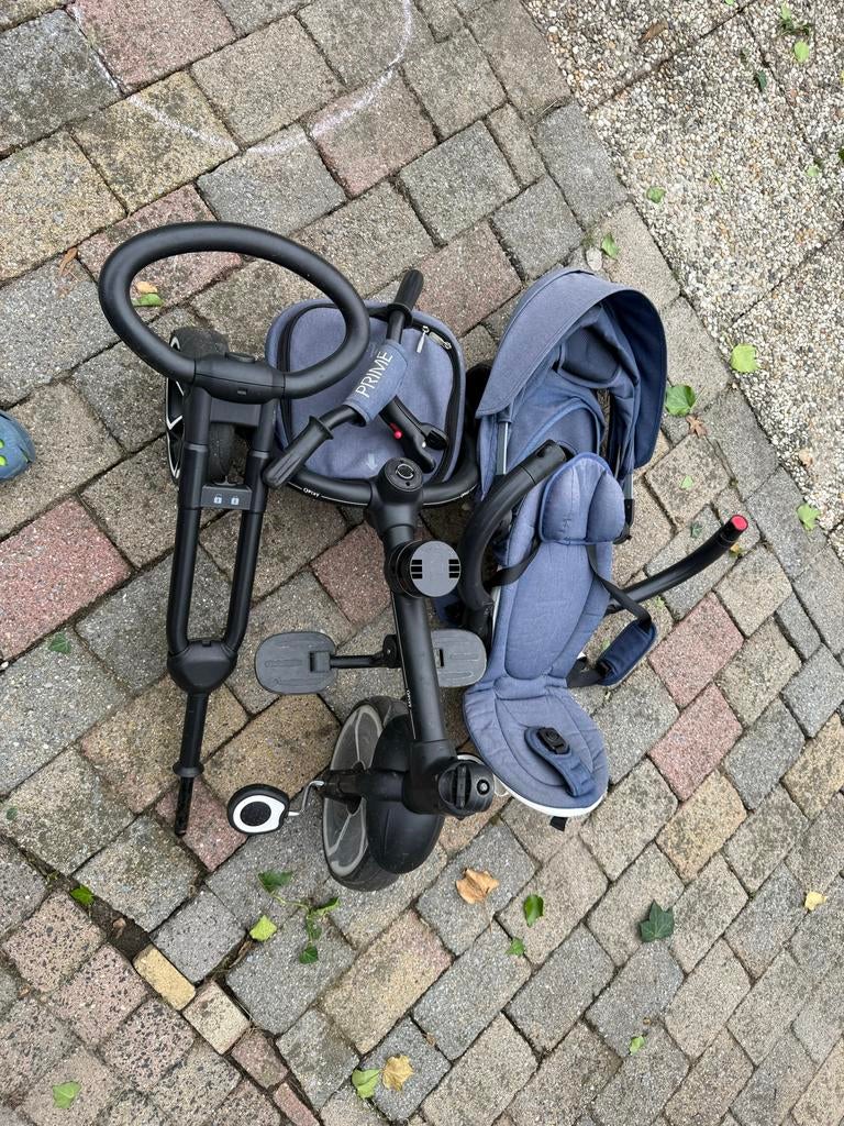 QPlay driewieler en wandelwagen Premium 6-in-1 blauw, Ophalen of Verzenden, Zo goed als nieuw
