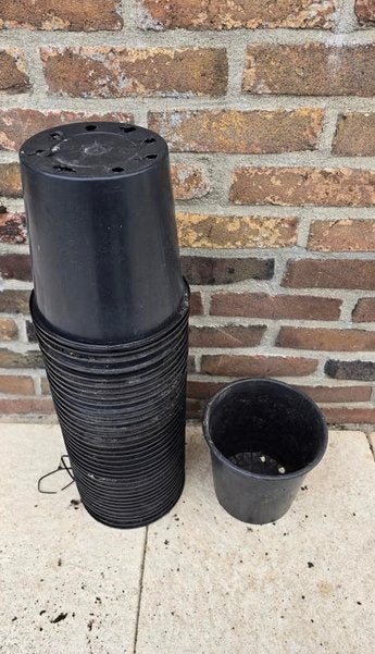 38 stuks kweekpotten / rozenpotten te koop!, Kunststof, Gebruikt, Rond, Ophalen of Verzenden