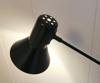 Aparte vintage zwarte vloerlamp van Veneta Lumi jaren 70/80, Vintage, Zo goed als nieuw, Metaal, 150 tot 200 cm