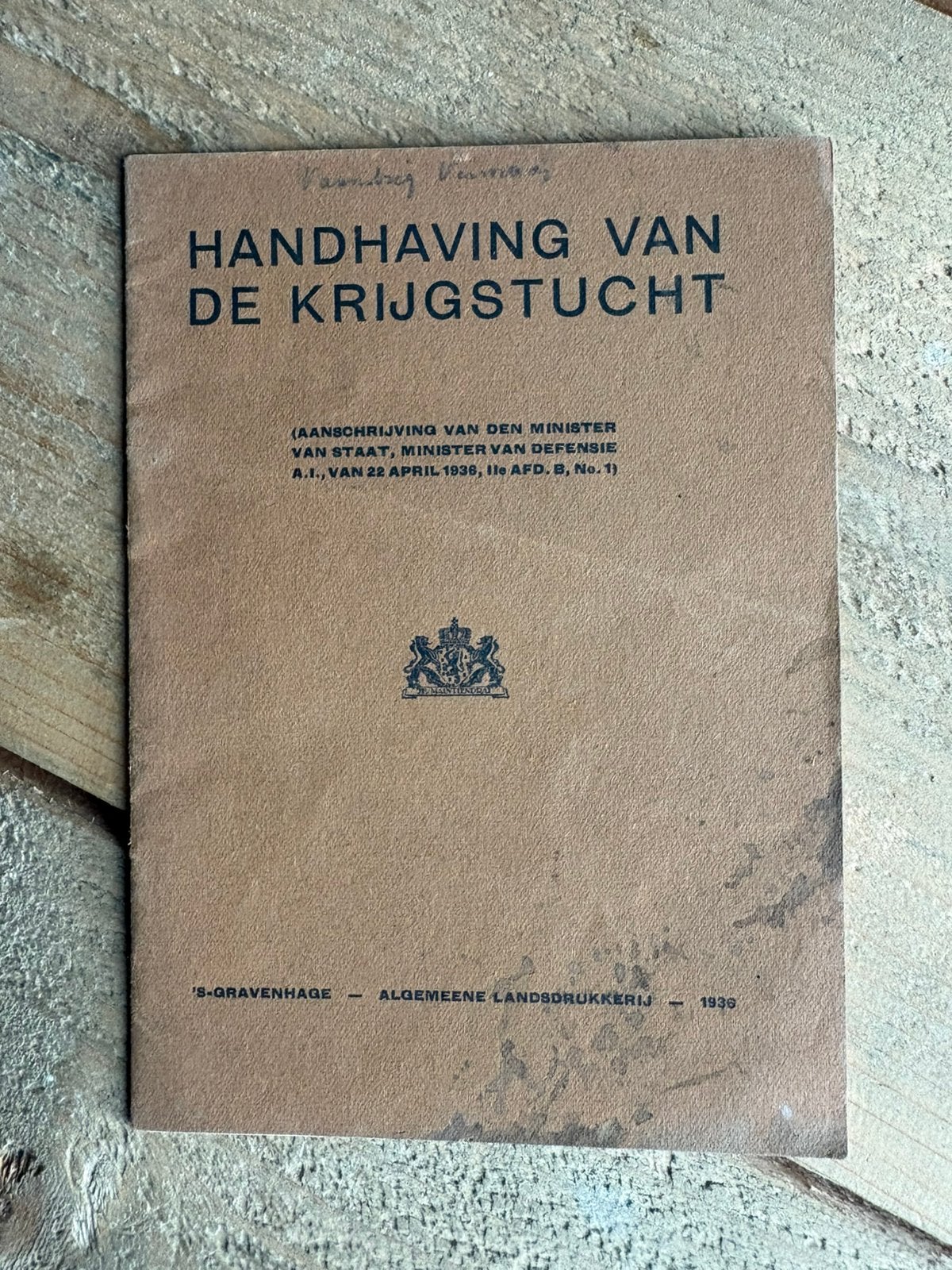 Origineel pre 1940 boekje (1), Verzamelen, Ophalen of Verzenden, Landmacht, Nederland, Boek of Tijdschrift