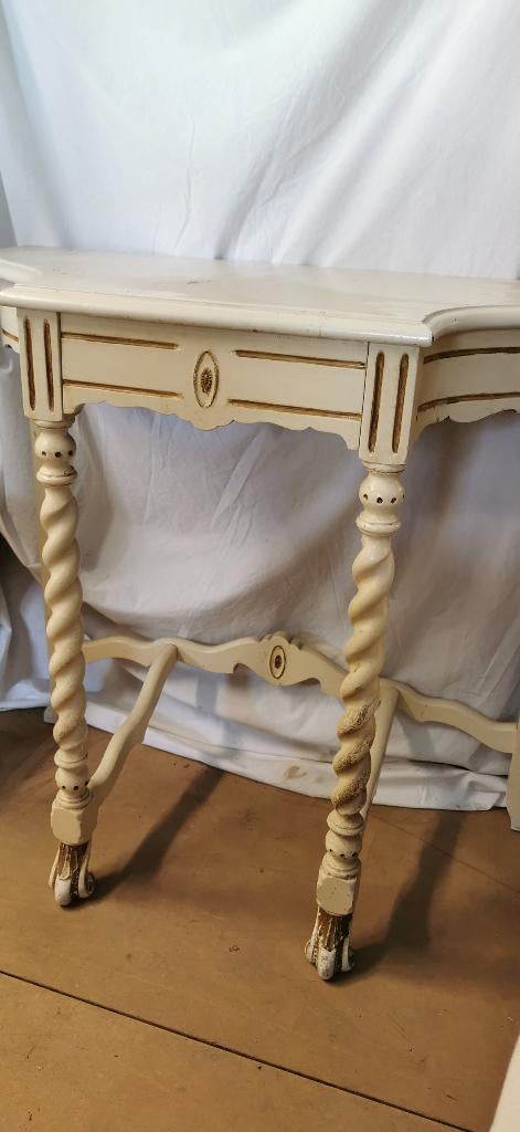 side table creme wieltjes, Huis en Inrichting, Tafels | Sidetables, Ophalen, 25 tot 50 cm, Rechthoekig, 50 tot 100 cm