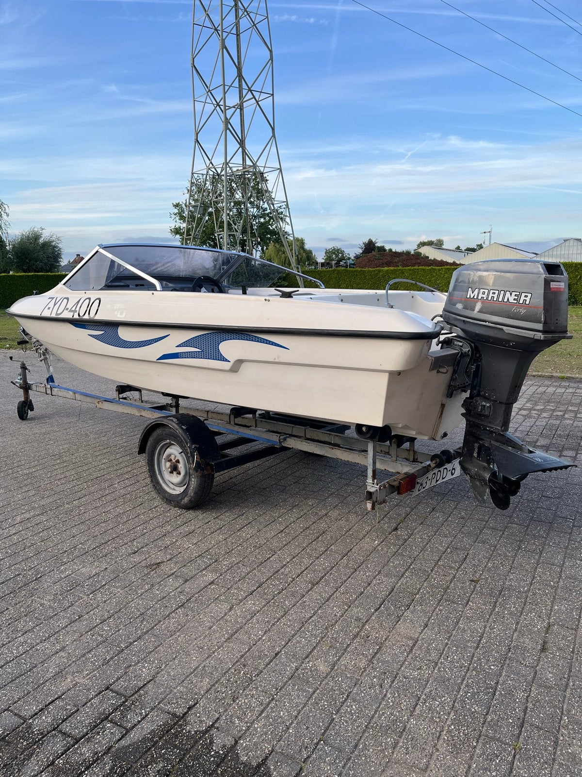 Fletcher Speedboot met Mariner buitenboordmotor, Watersport en Boten, Ophalen, Overige merken, Gebruikt, Minder dan 70 pk