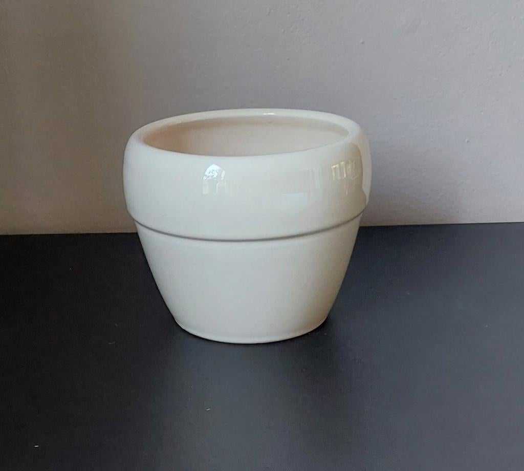 Crèmekleurige bloempot, Ophalen, Overige materialen, Rond, Binnen