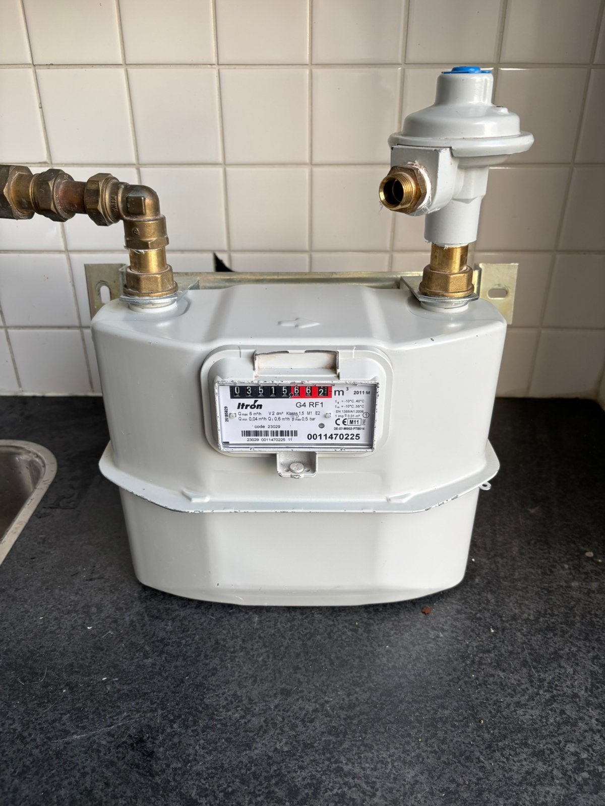 Ittron G4 RF-1 gasmeter met drukregelaar, Ophalen, Gebruikt