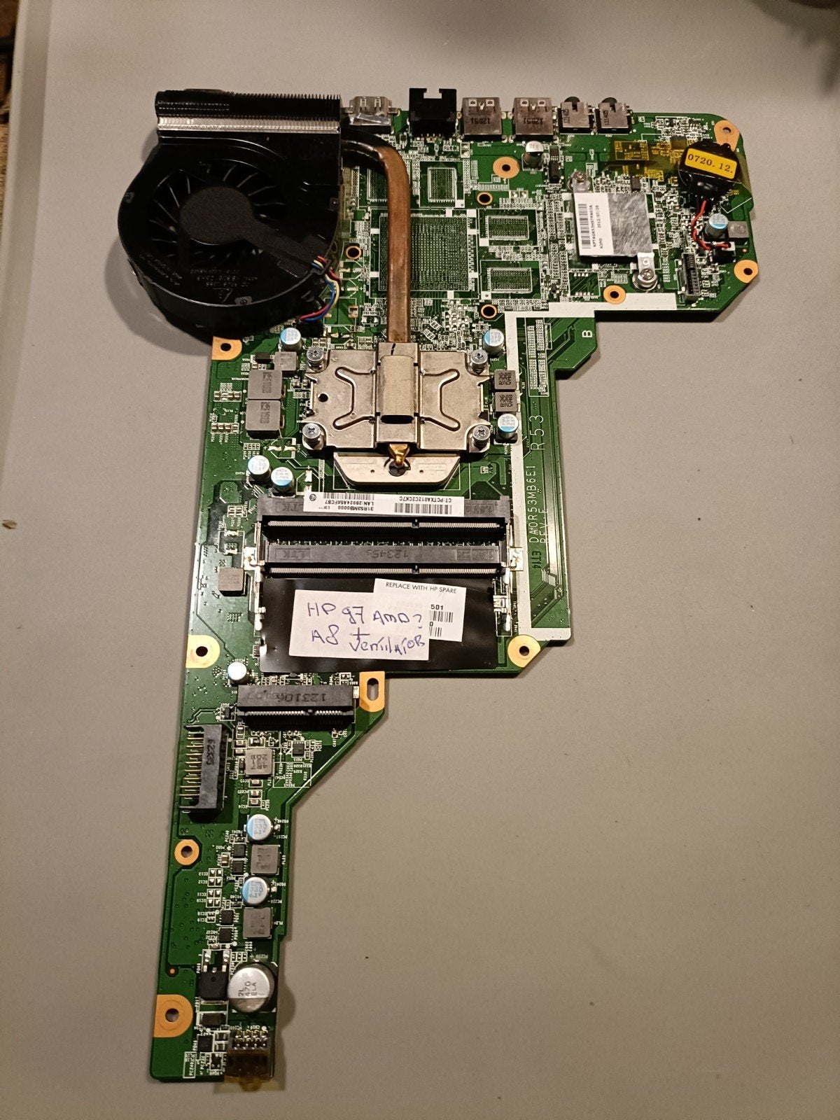 HP Pavilion G7 AMD A8 Moederbord DA0R53MB6E1 getest + cooler, Computers en Software, Ophalen, Refurbished, AMD