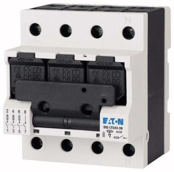 D02/D01/10x38 max:63A 3P+N patroon zekeringhouder 4M, Verzenden, Nieuw