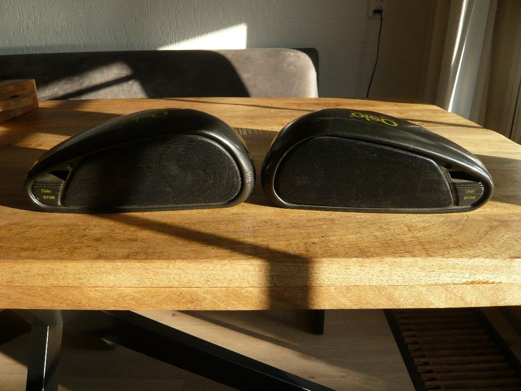 2 vintage OSIO autospeakers opbouw, Auto diversen, Autospeakers, Ophalen of Verzenden
