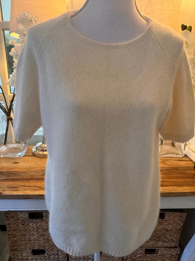 Zachte, Ecru/Crème angora-trui, 40/L, angora/wol, ZGAN, Ophalen of Verzenden, Zo goed als nieuw, Maat 38/40 (M), Wit