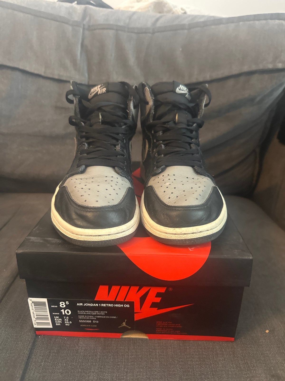 Jordan 1 High Shadow 2017 - Maat 42, Kleding | Heren, Schoenen, Ophalen of Verzenden, Gedragen, Zwart, Sneakers of Gympen