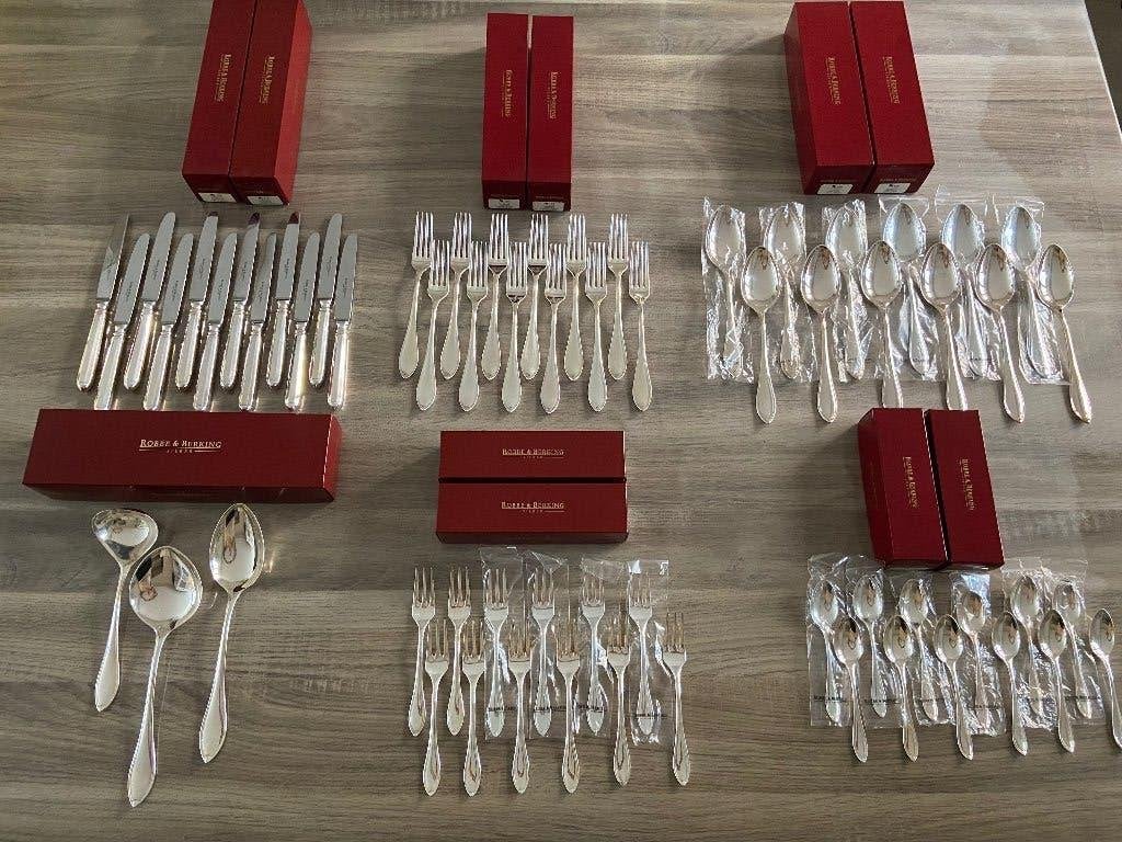 Complete 63-delige bestekset Robbe&Berking, Ophalen of Verzenden, Zo goed als nieuw, Zilver