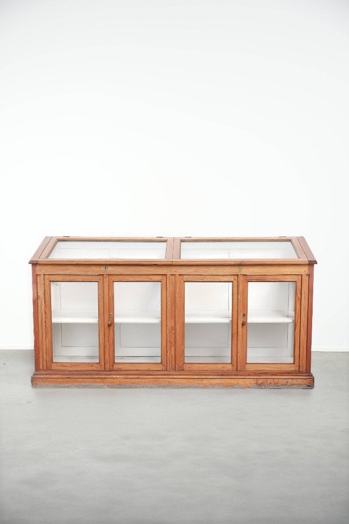 Zeer mooie grote vintage winkel/ museum vitrinekast, Ophalen, Gebruikt, ., 100 tot 150 cm