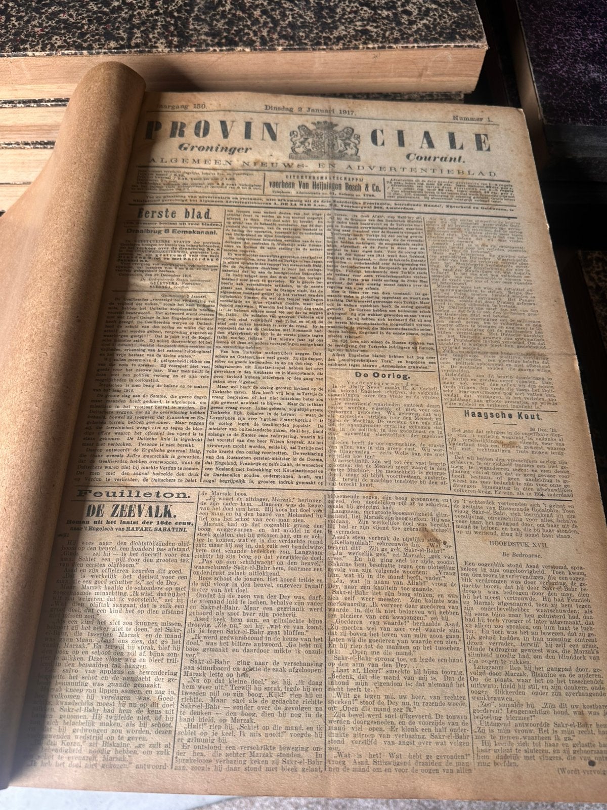 Ingebonden jaargangen 1916, 1917 etc Groninger krant, Ophalen