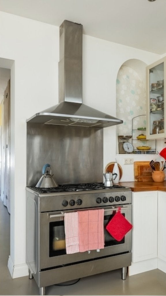 Used Gas Stove and Oven 90cm Stainless Steel, Ophalen, Gebruikt, 60 cm of meer, Gas