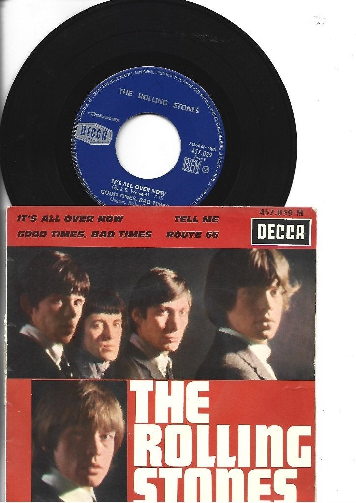 THE ROLLING STONES EP SINGLE 7" +CASSETTE ROCK  N ROLLING, 7 inch, Ophalen of Verzenden, Zo goed als nieuw, Beschermende buitenhoes