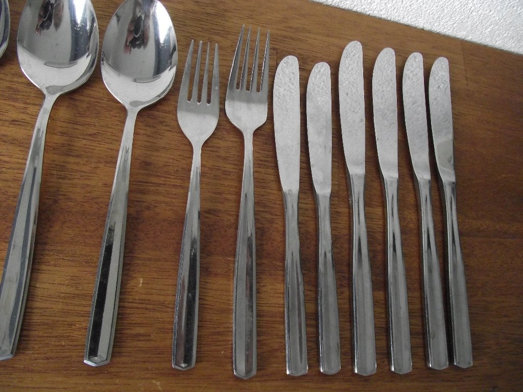 36 stuks RVS Elegance bestek diamant facet model Hema p stuk, Ophalen of Verzenden