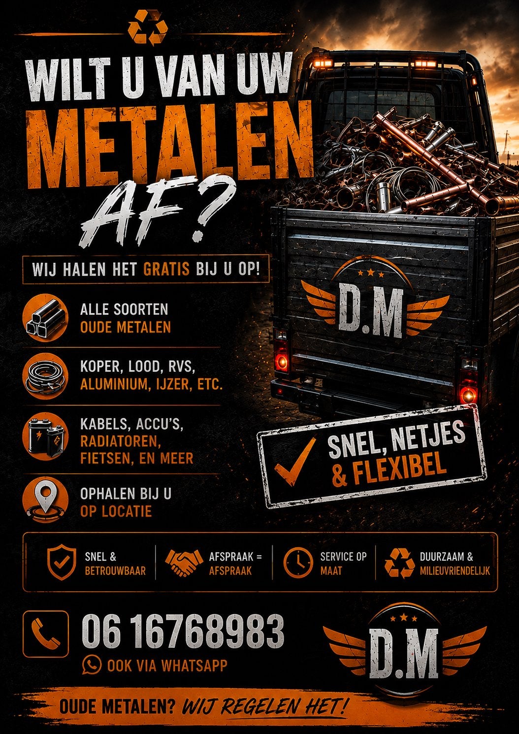 ️ Oude metalen ophalen ? – snel & betrouwbaar, Doe-het-zelf en Verbouw, Metalen, Ophalen
