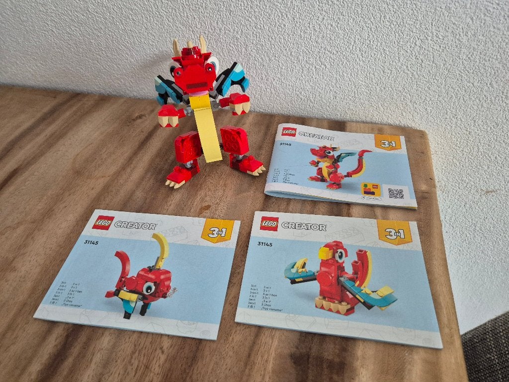 Lego Creator 3-1 31145 Rode draak, Lego, Lego, Gebruikt, Ophalen of Verzenden