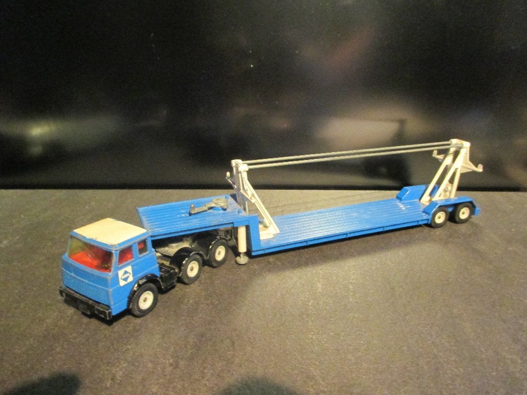 1/55 Hanomag Henschel truck met dieplader Aral Siku V307, Ophalen of Verzenden, Gebruikt, Bus of Vrachtwagen, SIKU