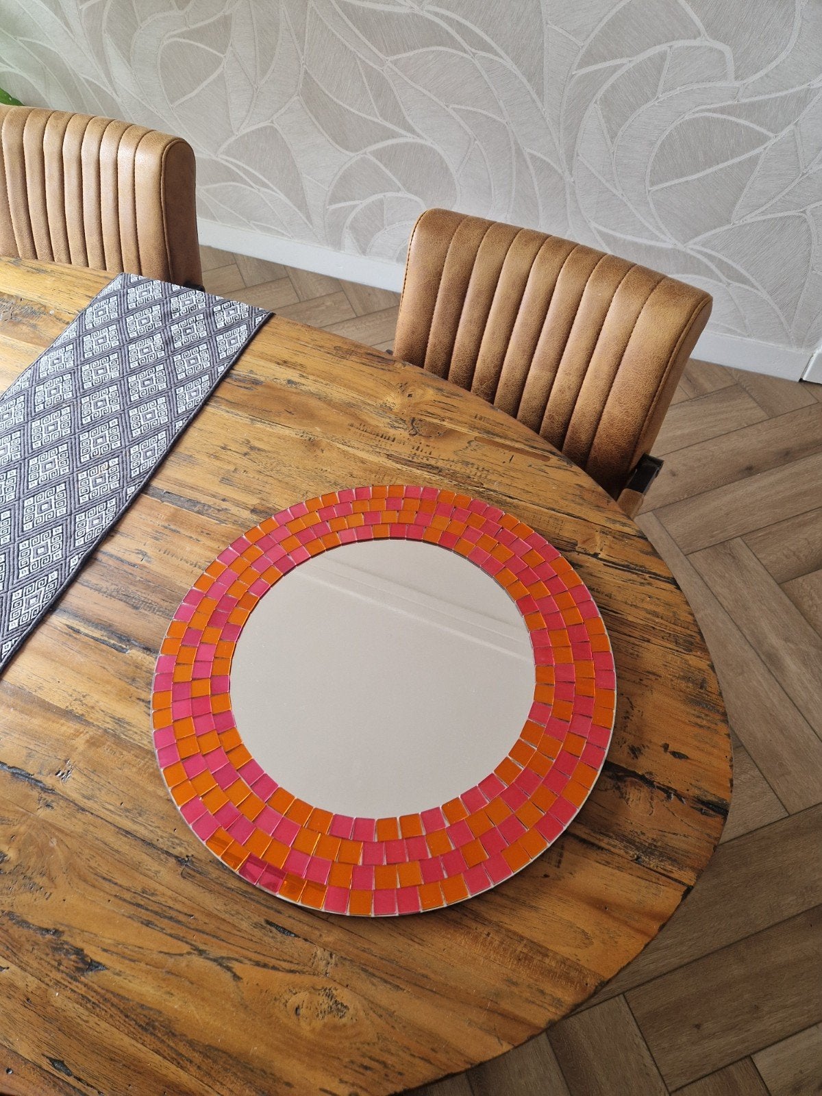 IKEA Tramby mirror 50cm d, Ophalen, Zo goed als nieuw, Rond, 50 tot 75 cm