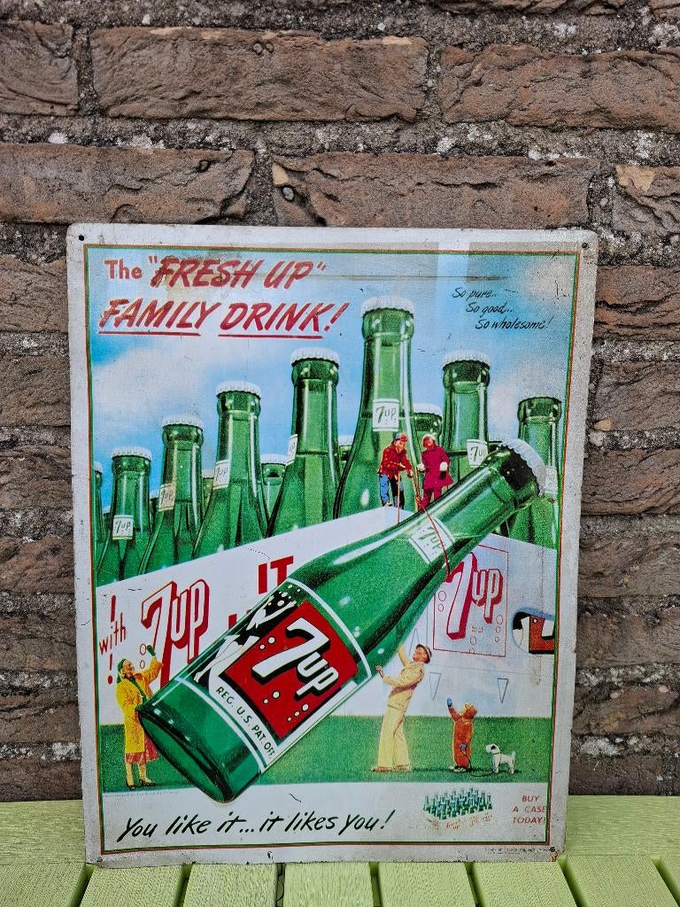 Zeldzaam Reclamebord 7Up limonade, Verzamelen, Merken en Reclamevoorwerpen, Nieuw, Reclamebord, Ophalen of Verzenden