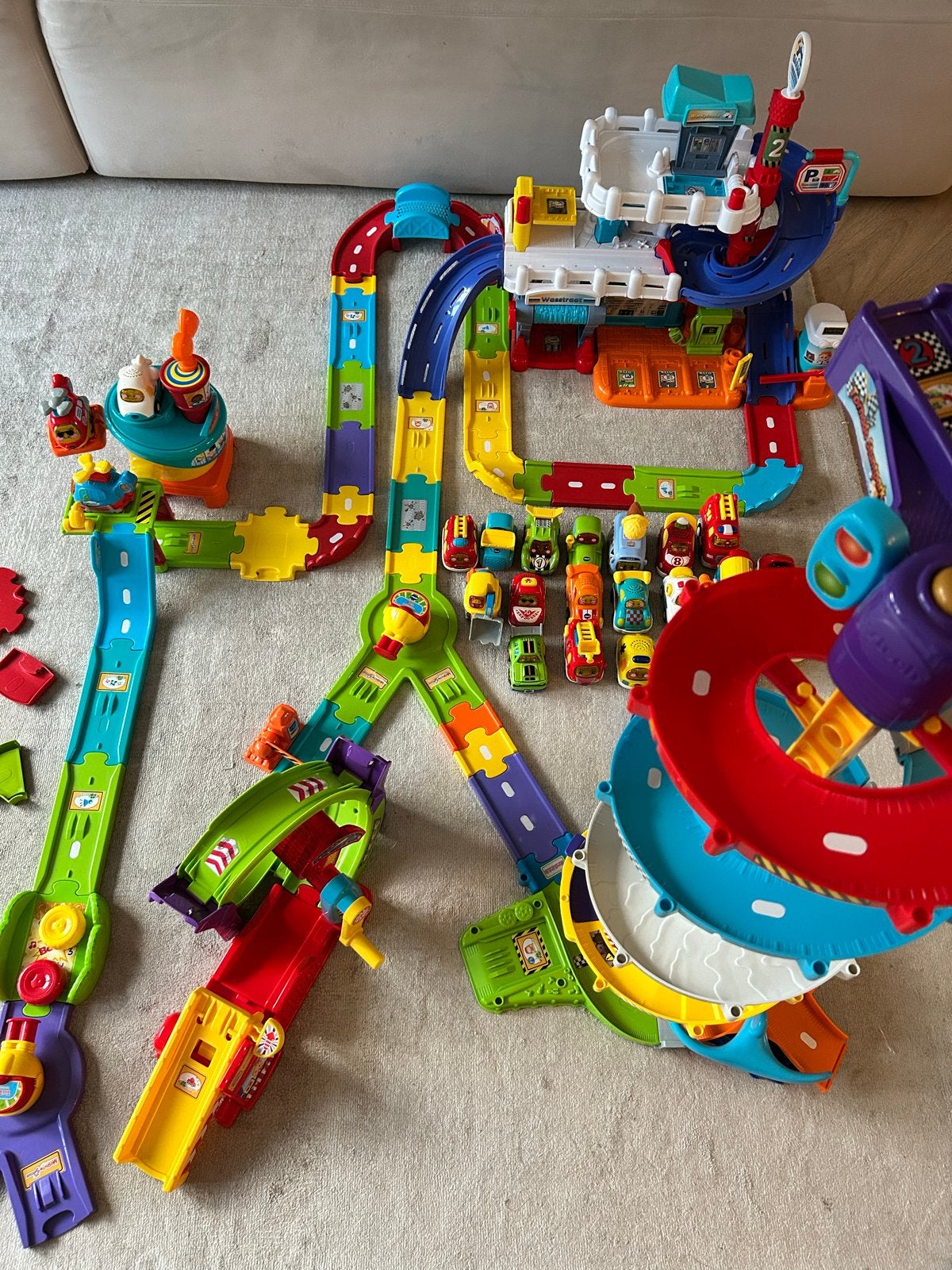 Grote set VTech Toet Toet Auto's met veel banen en auto's, Ophalen of Verzenden, Zo goed als nieuw
