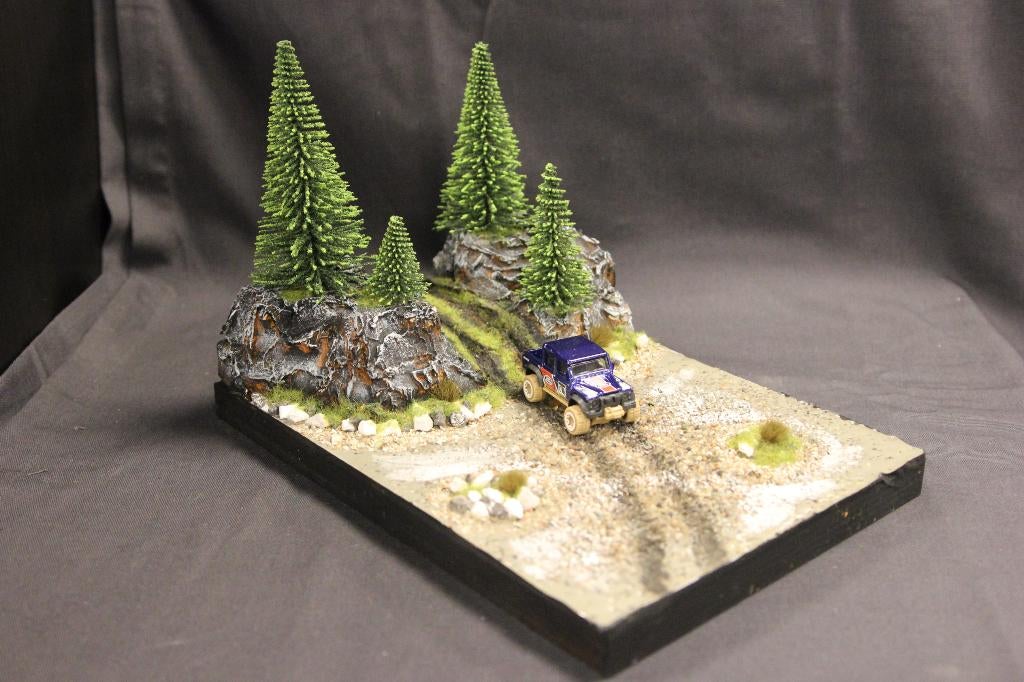 Diorama doorwading riviertje in de bergen 1:64, Hobby en Vrije tijd, Modelbouw | Figuren en Diorama's, Nieuw, Diorama, 1:50 of kleiner