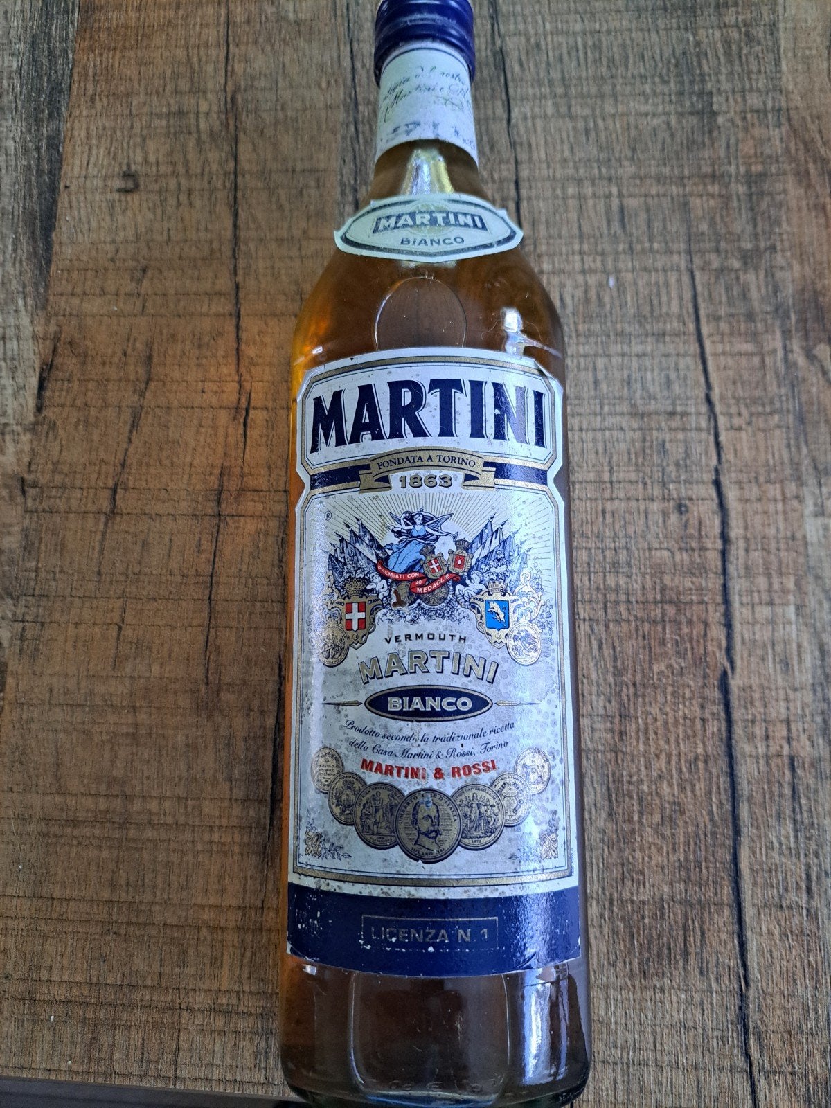 Martini Bianco Vermouth - Vintage Fles, Ophalen of Verzenden, Gebruikt, Italië, Overige typen