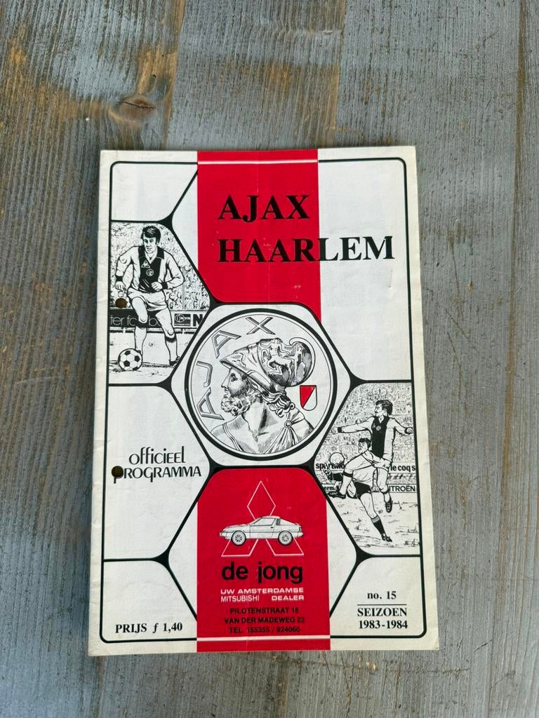 Ajax programma boekje tegen haarlem met toegangskaartje, Verzamelen, Ophalen of Verzenden, Zo goed als nieuw, Ajax, Boek of Tijdschrift