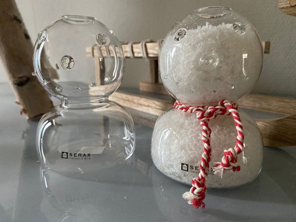 vaas Serax vaas sneeuwpop glas per stuk, Ophalen of Verzenden, Nieuw, Glas