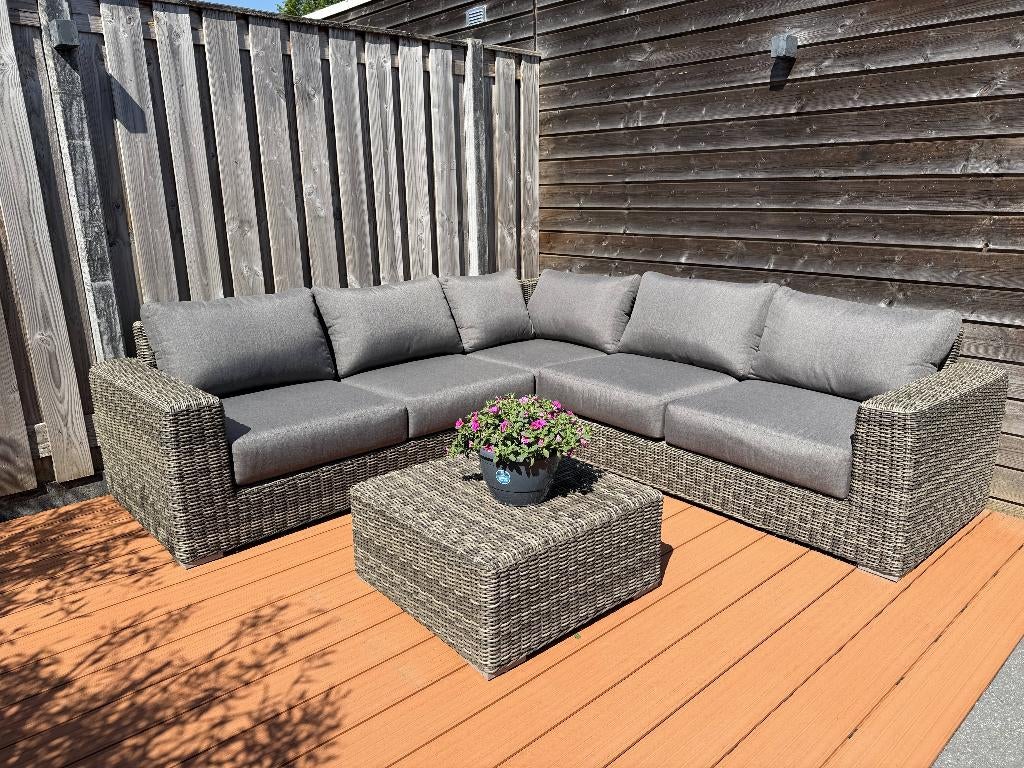 Loungeset hoekbank Valence, Tuin en Terras, Ophalen, 5 zitplaatsen, Bank, Aluminium