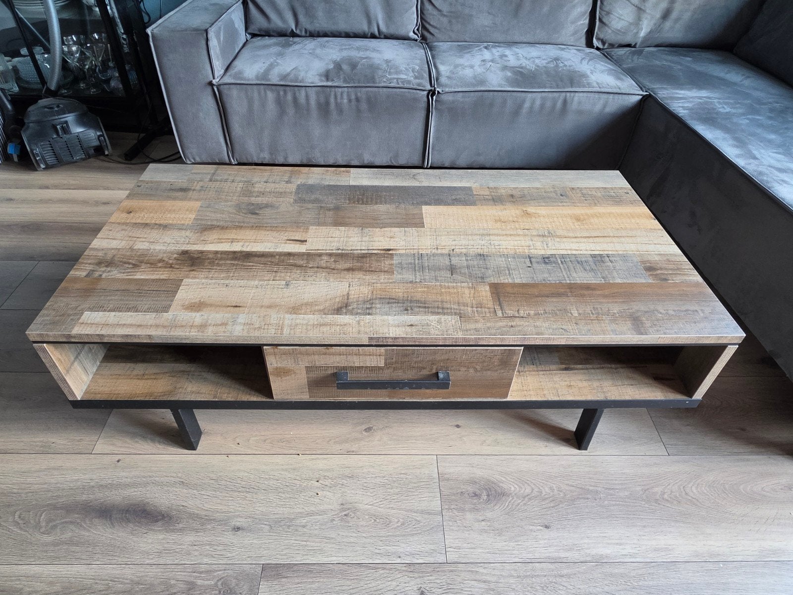 Salontafel met lade en opbergruimte - lamulux, Gebruikt, 100 tot 150 cm, Industrieel, Modern, 50 tot 100 cm