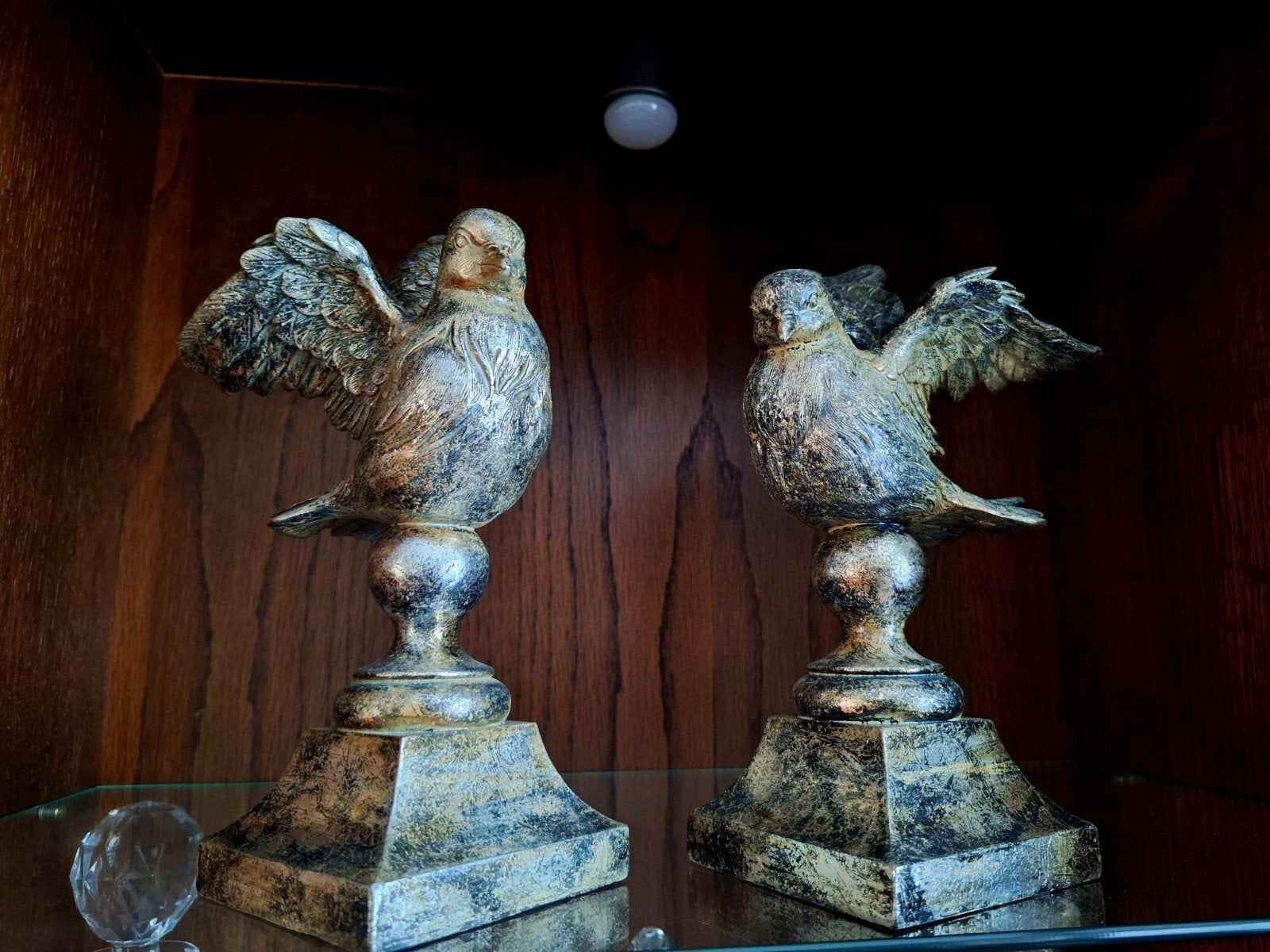 2 Vintage zilverkleurige decoratie vogels, Ophalen, Overige materialen