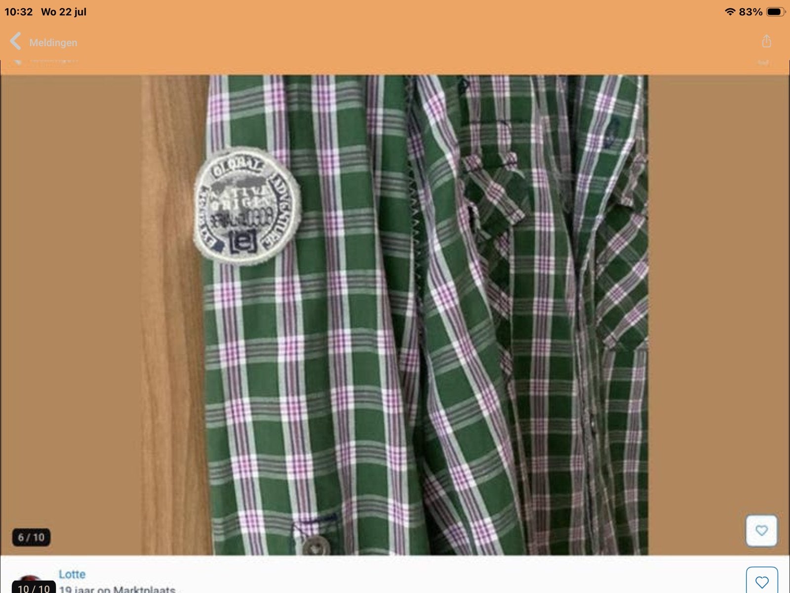 Geruit Overhemd - Groen/Paars mt L, Kleding | Heren, Overhemden, Ophalen of Verzenden, Zo goed als nieuw, Groen, Halswijdte 41/42 (L)