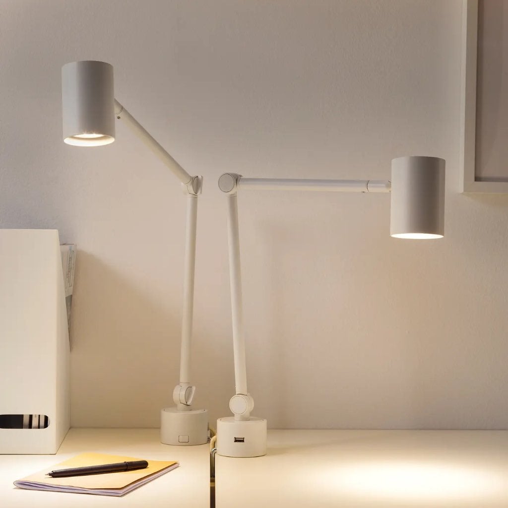 2x IKEA NYMÅNE spot en 2x IKEA SKURUP spot - ALS NIEUW, Ophalen, Zo goed als nieuw, IKEA, Inclusief lichtbron