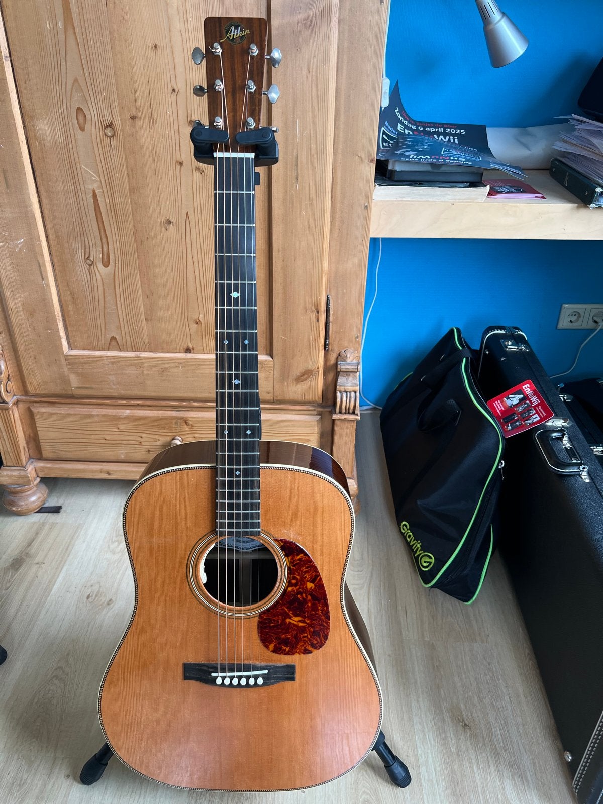 Atkin D37 Dreadnought Aged akoestische gitaar met koffer, Ophalen, Zo goed als nieuw, Western- of Steelstringgitaar, Met koffer