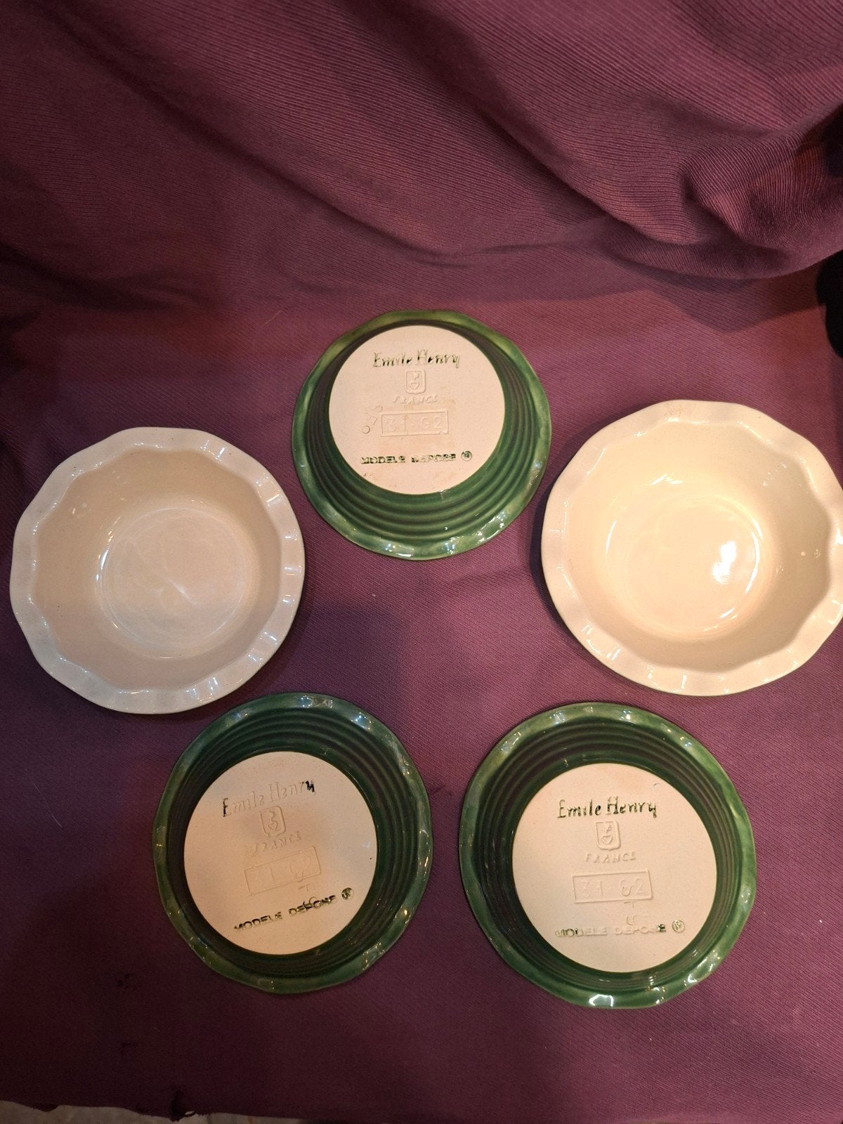 Vintage Emile Henry Ovenschaaltjes Model 3182 - Set van 5, Ophalen of Verzenden