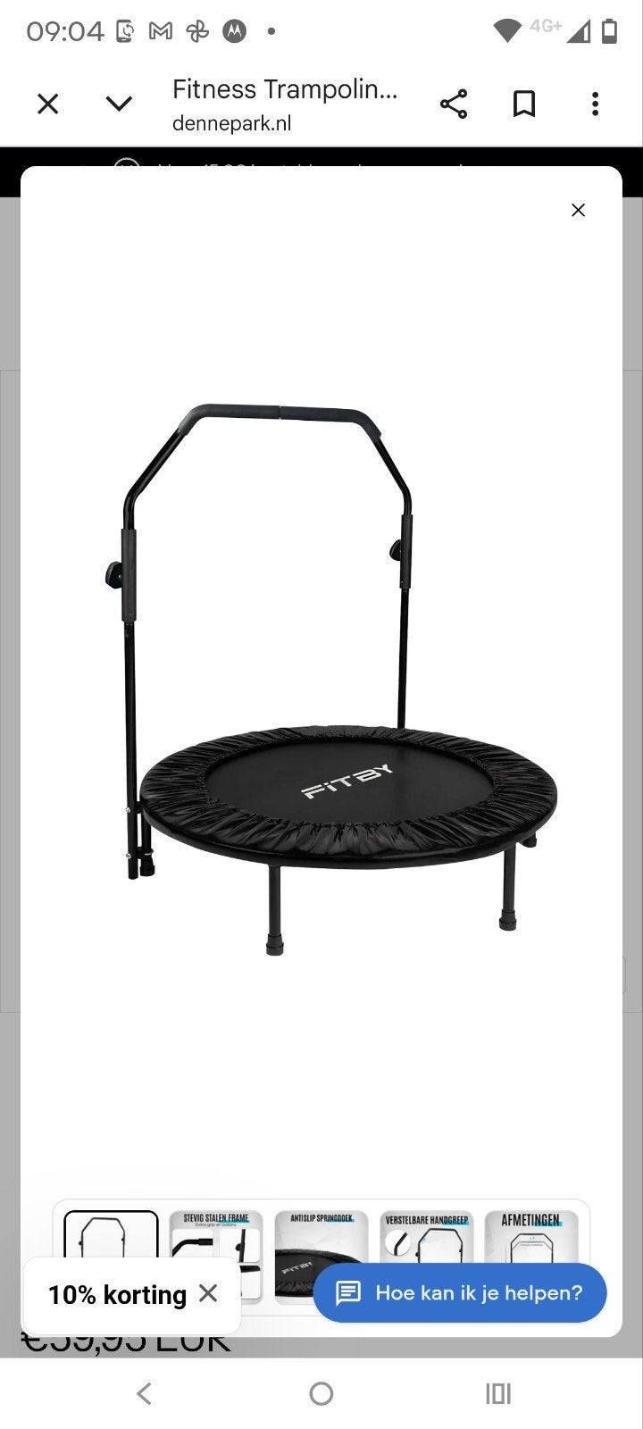 Fitness Trampoline met Handgreep - FITBY, Ophalen of Verzenden, Nieuw, Armen, Overige typen