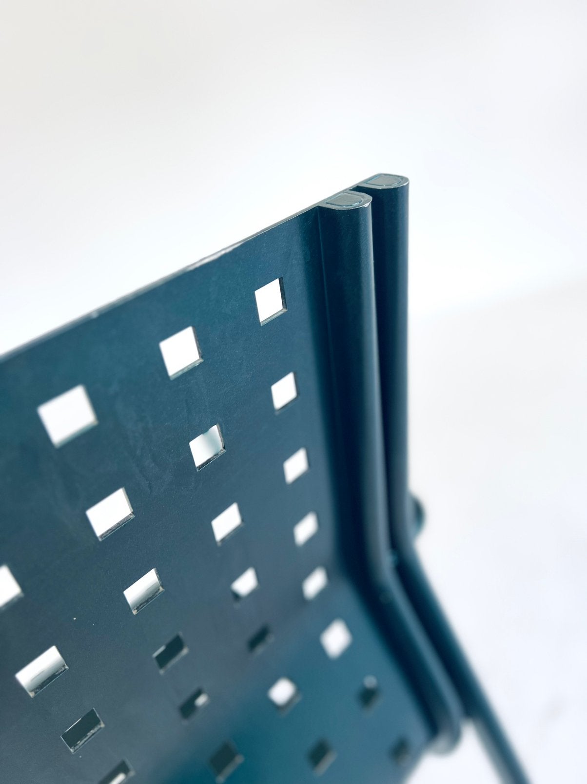 ‘Mirandolina’ stoel, Pietro Arosio, Zanotta ‘90, Vintage retro buisframe design rotan webbing papercord deens, Blauw, Ophalen of Verzenden
