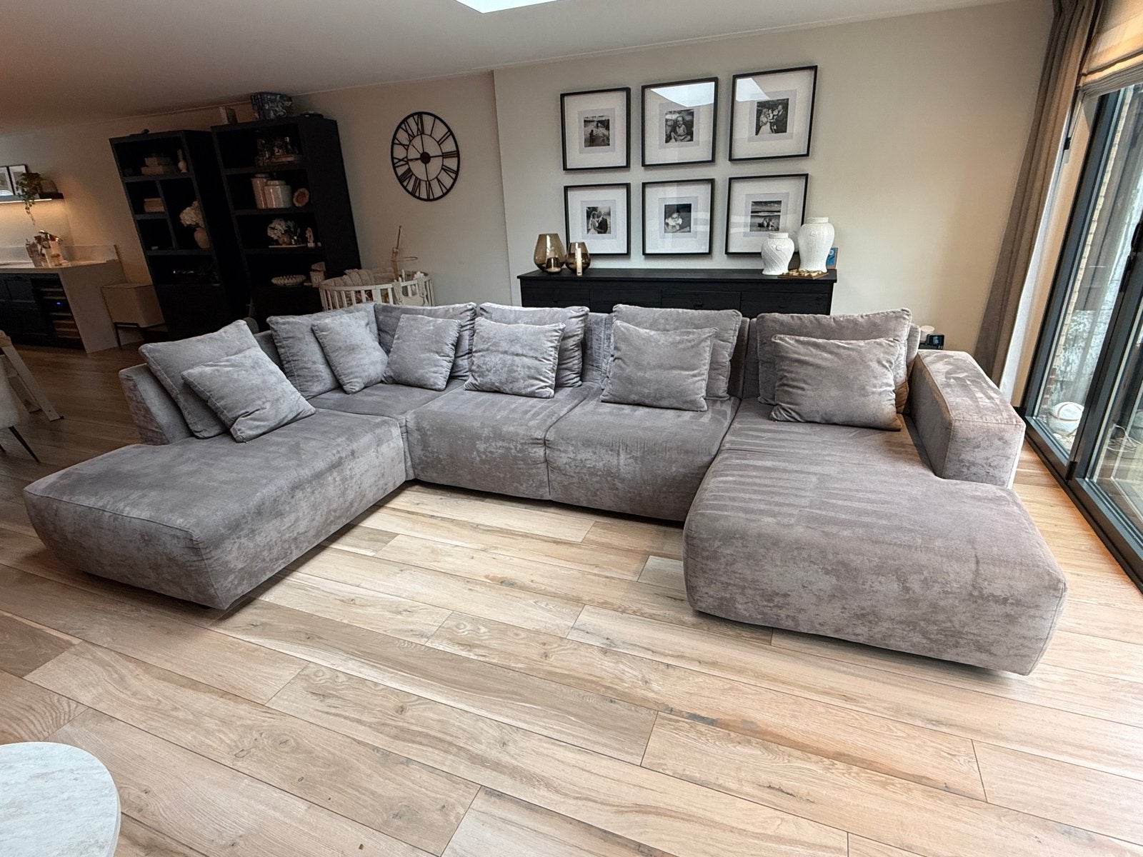 Urban Sofa Bank Arctic Grey - Zo goed als nieuw, Urban sofa, Hoekbank, 300 cm of meer, Ophalen of Verzenden