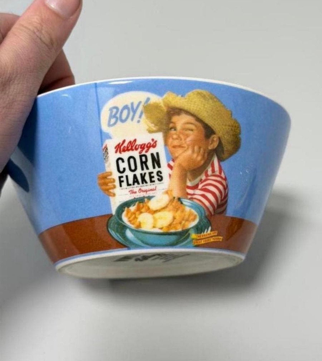 Vintage Kellogg’s Corn Flakes Ontbijtkom kom Kelloggs Bowl, Gebruiksvoorwerp, Zo goed als nieuw, K, K